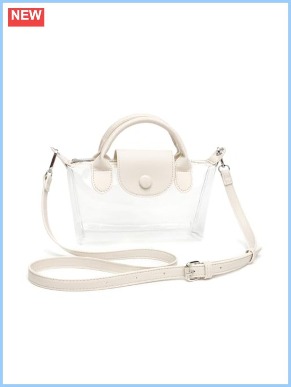 Clear Crossbody Bag Stadium Approved Transparent Purse Dual Handles